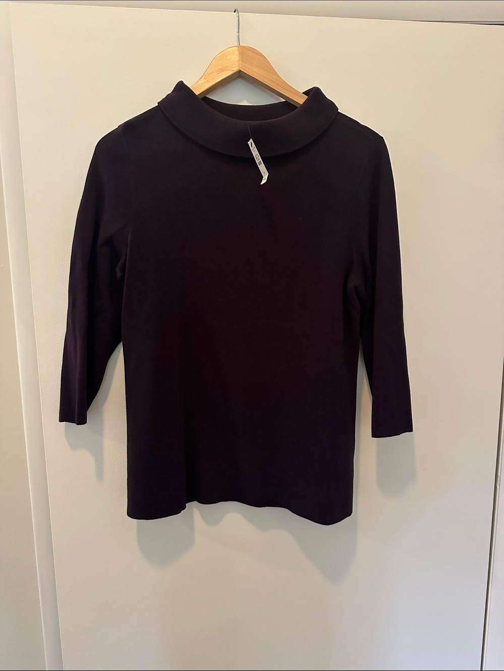 Talbots Women's Mock Neck Top in Deep Plum